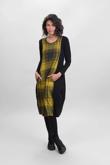 alembika-plaid-cocoon-dress-karo image 2