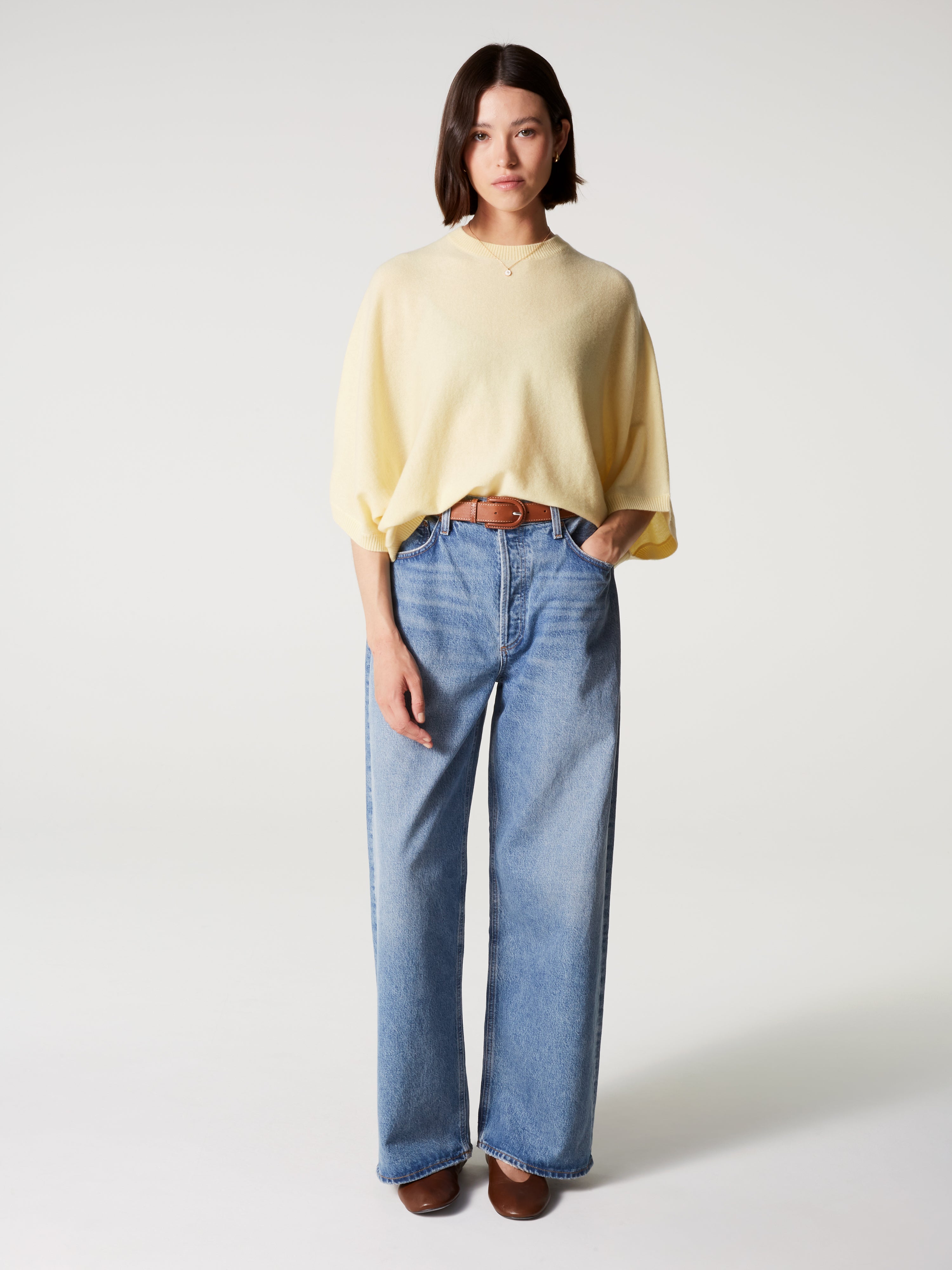 absolut-bettina-poncho-pullover-mit-rundhals-aus-kaschmir-light-yellow image 2