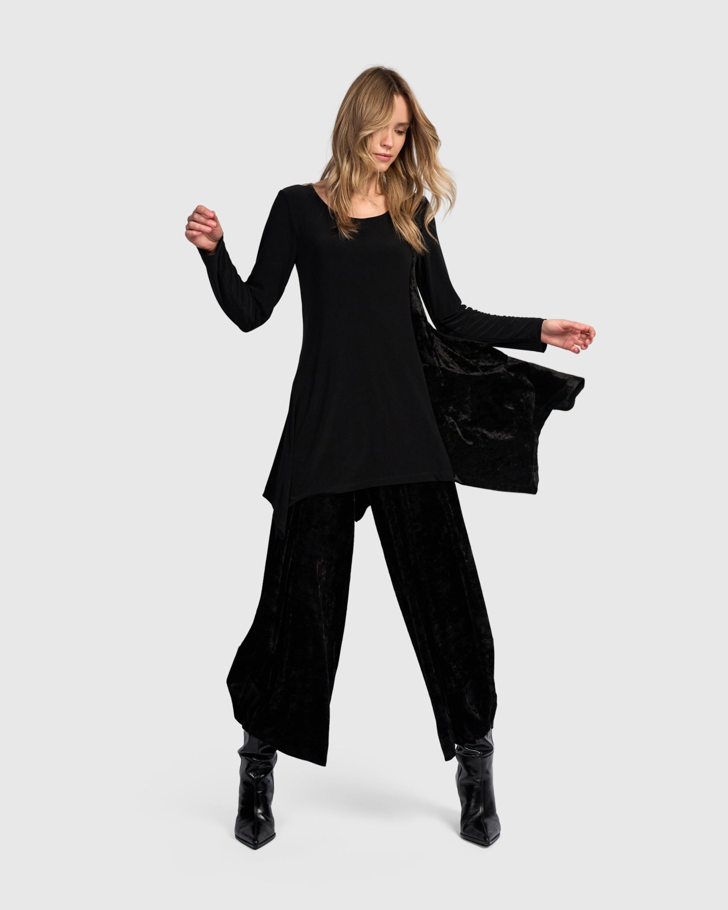 alembika-crushed-velvet-punto-pants-ap717b-schwarz image 7