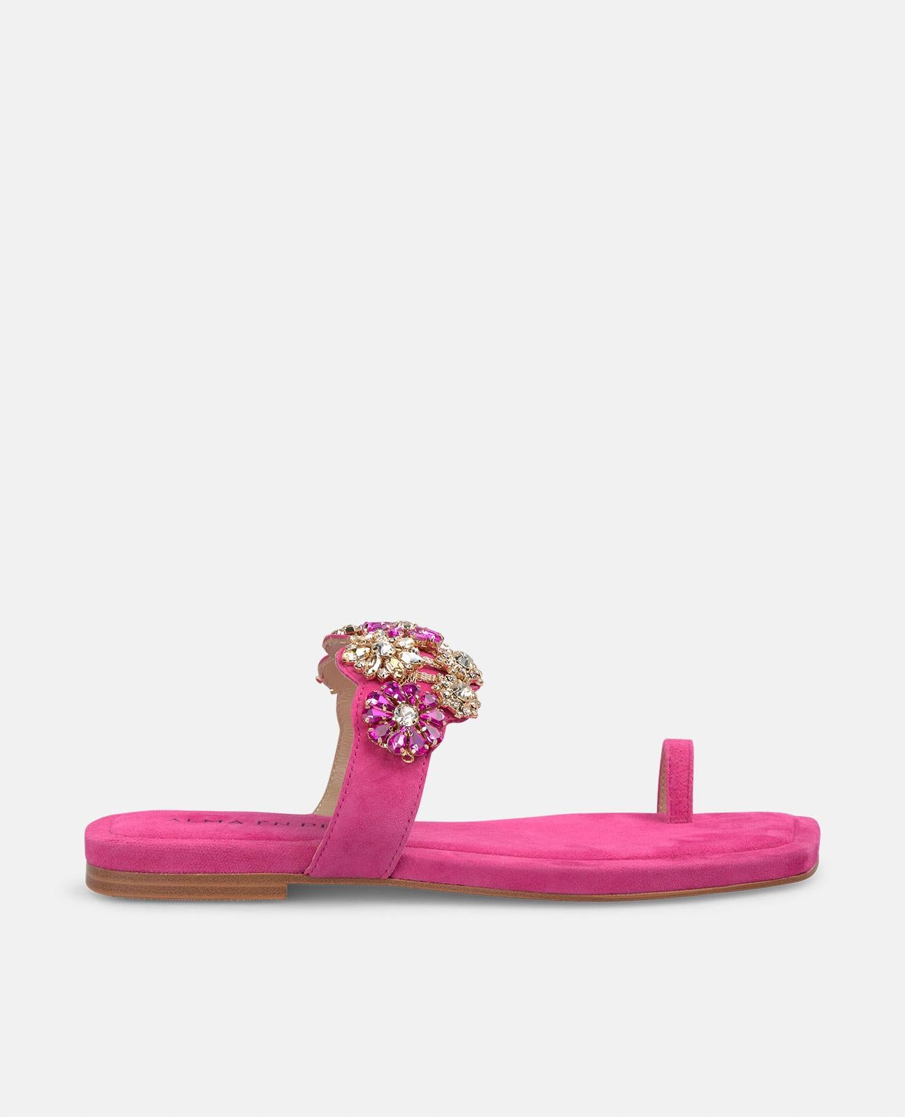 alma-en-pena-zehen-sandale-mit-strass-ornament-flach-fuchsia image 1