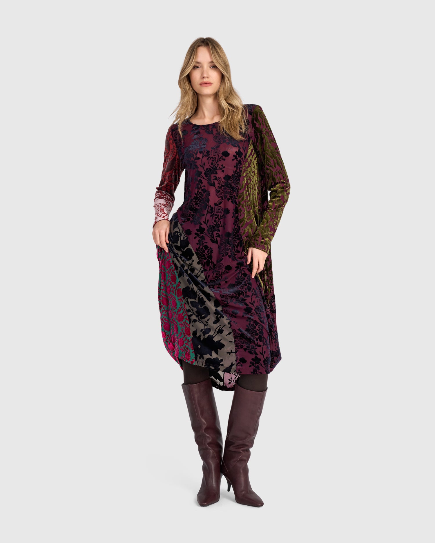 alembika-duchess-draped-kleid-jewel-multi-midi image 4