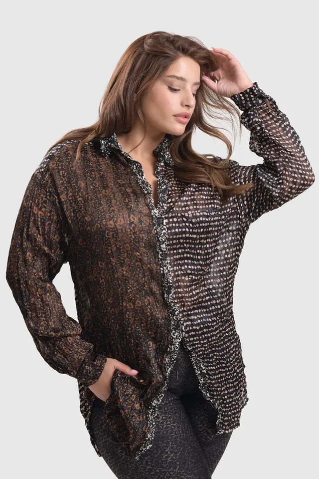 alembika-talia-blouse-russet-bluse-mit-knopfleiste image 1