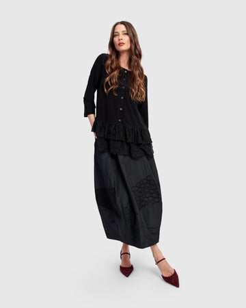 alembika-ruffle-cardigan-damen-strickjacke-schwarz image 3