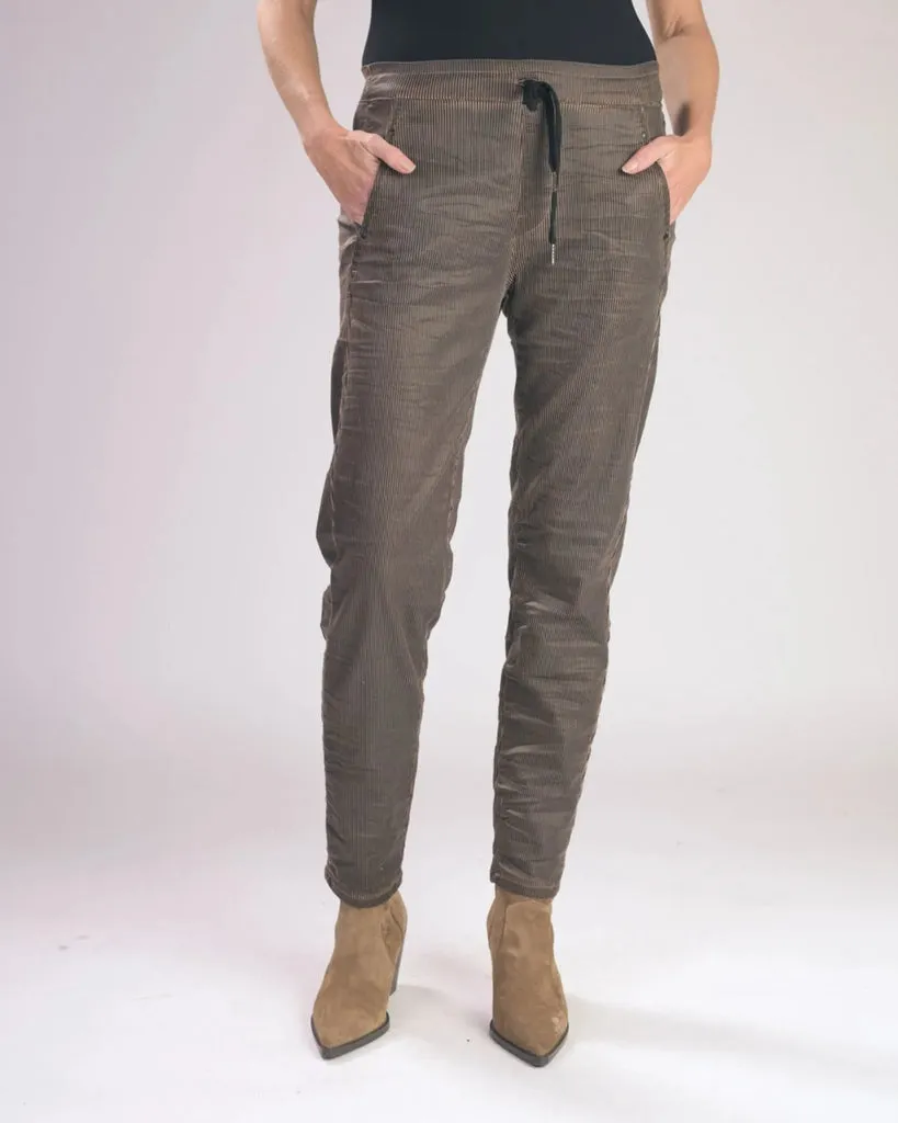 alembika-pinstripe-iconic-stretch-jeans-brown-mid-rise-jeans image 1