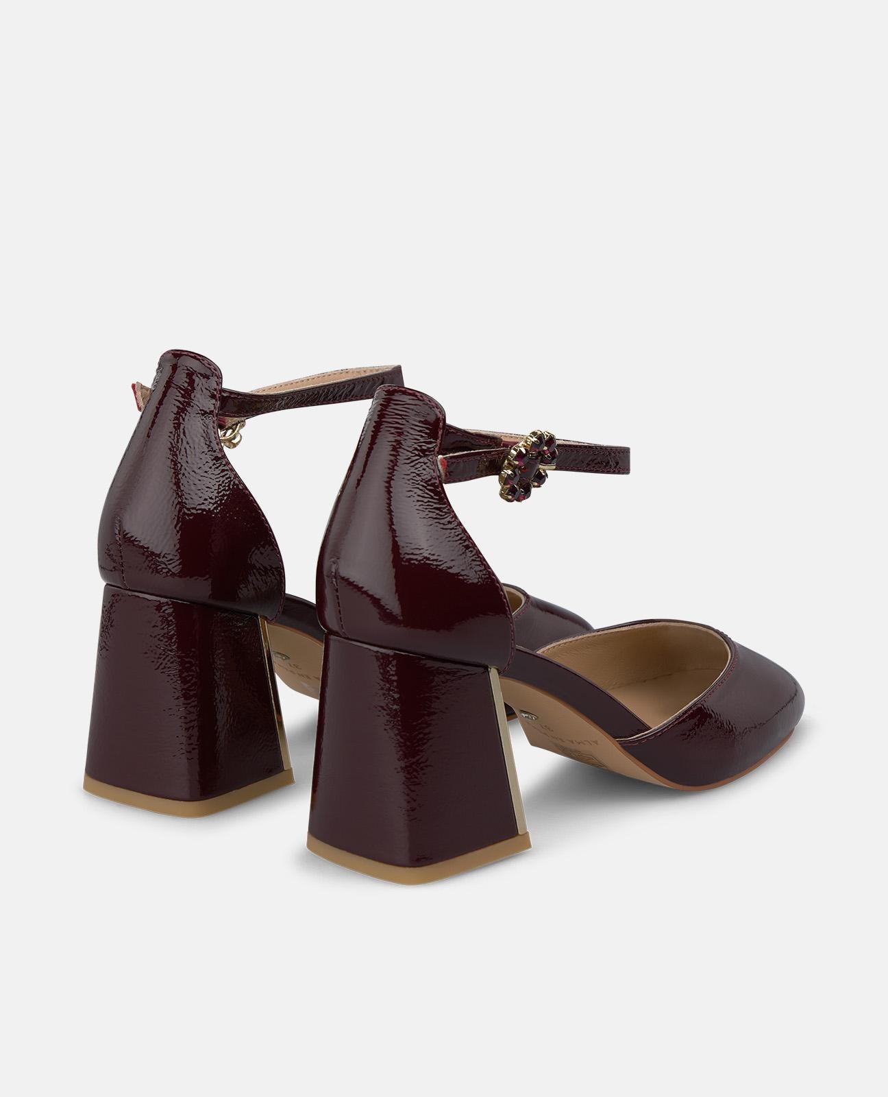 alma-en-pena-patent-leather-dress-shoe-pumps-bordeaux-7-cm-blockabsatz image 3
