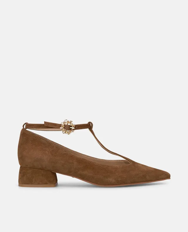 alma-en-pena-leder-pumps-camel-t-riemen-3-5-cm-blockabsatz image 1