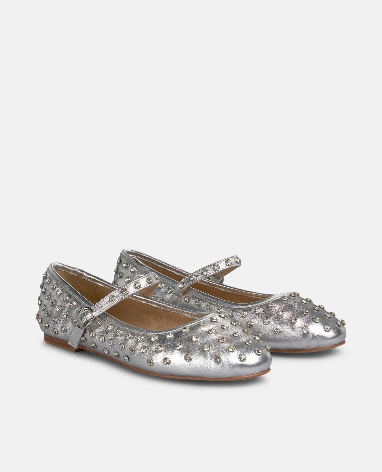 alma-en-pena-ballerina-studs-flache-ballerinas-silber-mit-nieten-0-5-cm image 2