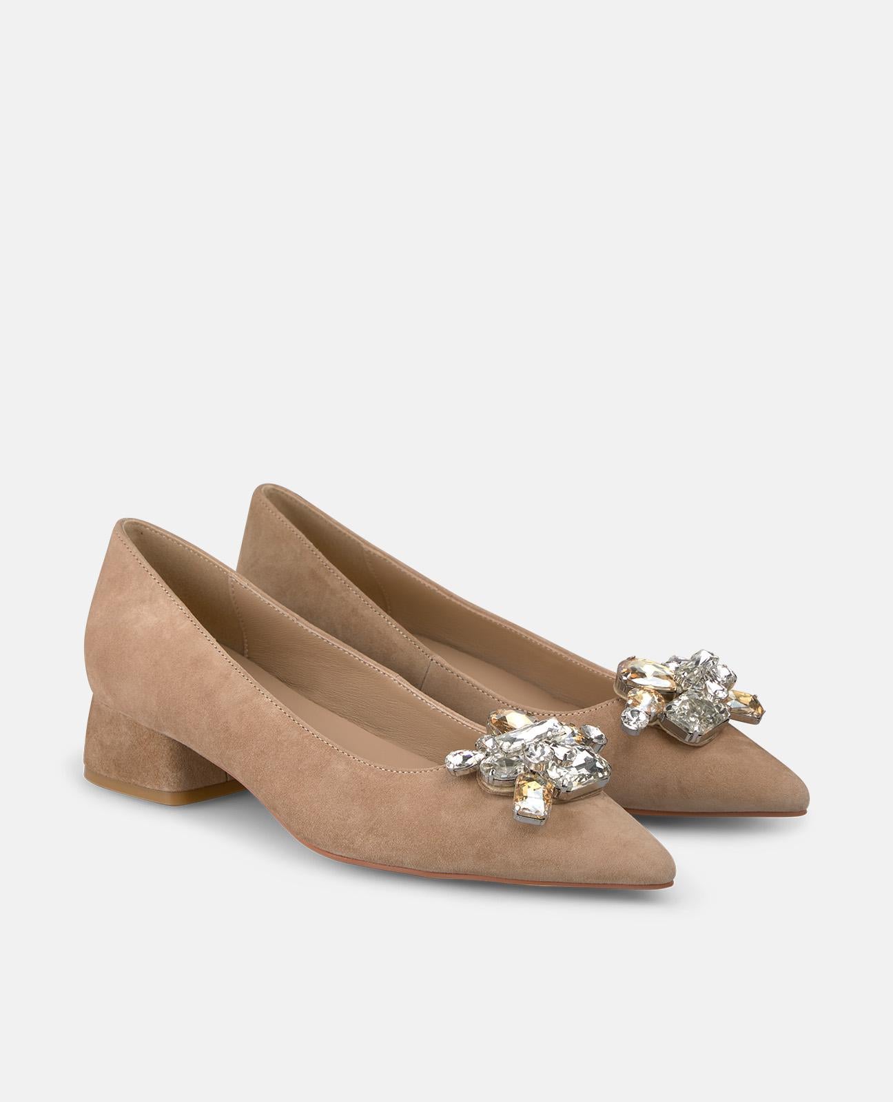 alma-en-pena-ballerinas-mit-juwel-brosche-camel-3-cm image 2
