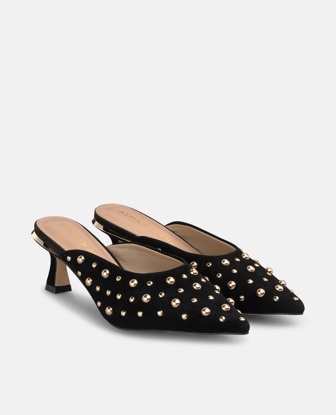 alma-en-pena-mule-offen-mit-goldnieten-schwarz-6-cm image 2