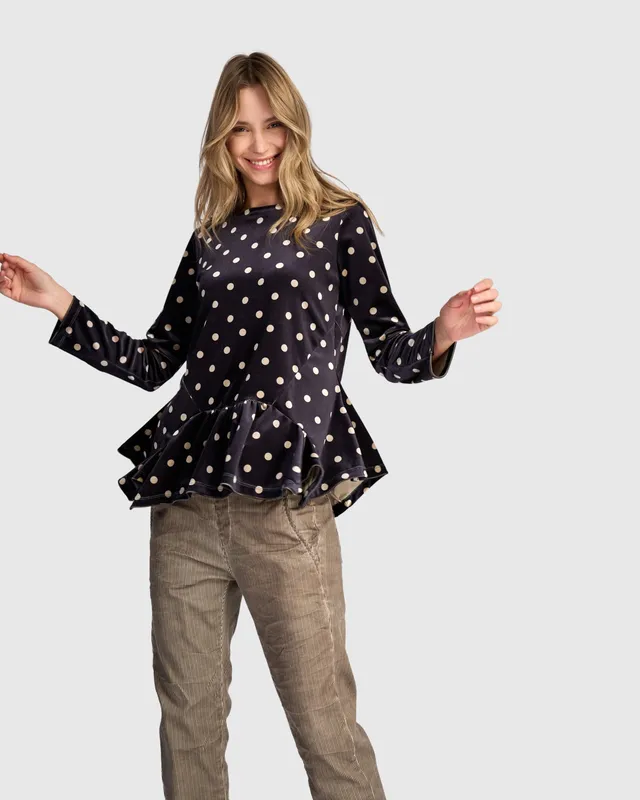 alembika-velvet-addison-top-iron-dot-samt-oberteil image 1