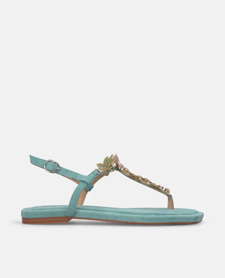 alma-en-pena-t-riemen-sandale-flach-mit-strass-jade image 1
