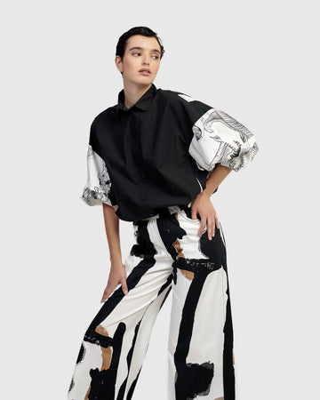 alembika-urban-dakar-bluse-botanica-schwarz-wei image 6