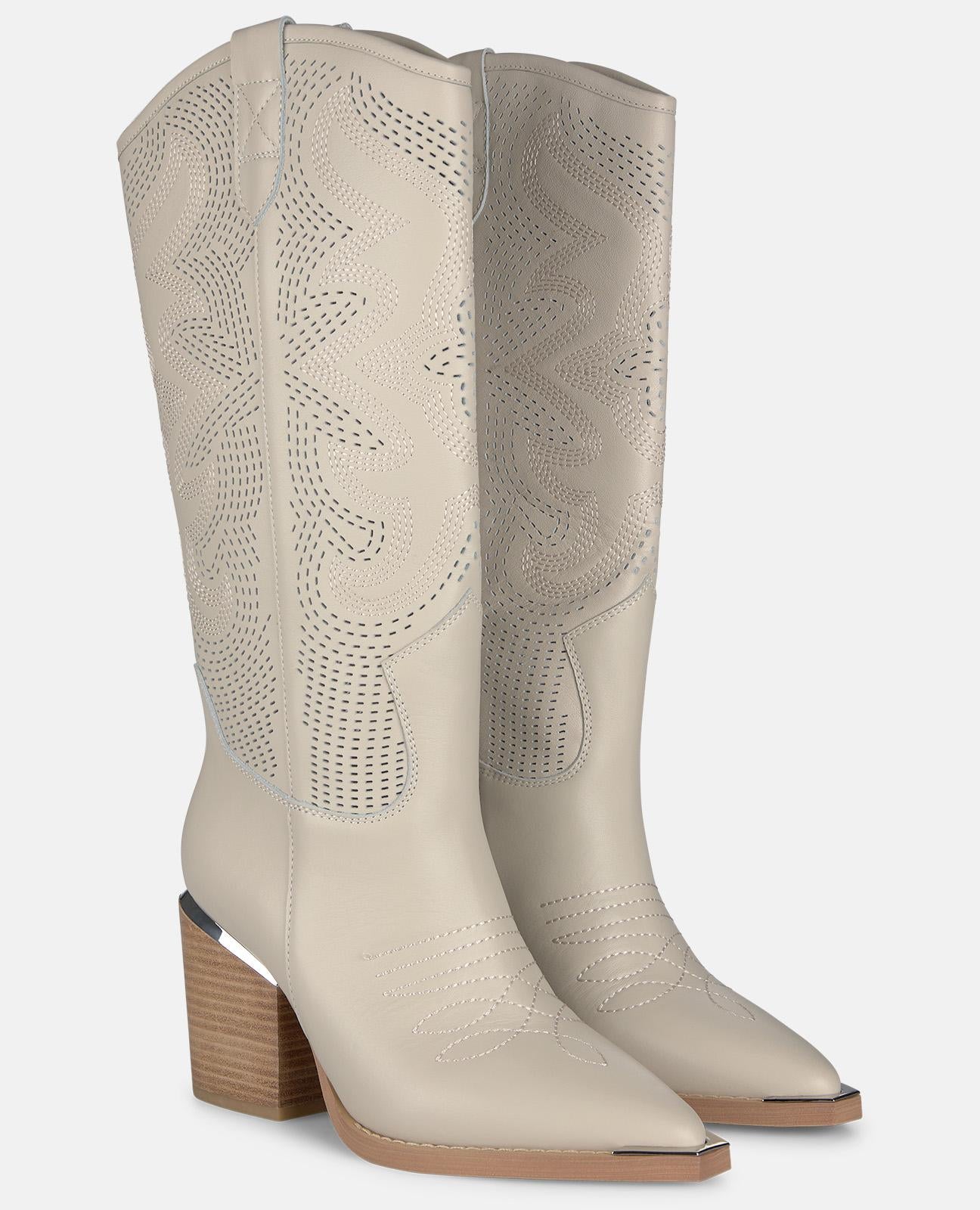 alma-en-pena-high-cowboy-boot-nappa-creme-8-cm-absatz-38-cm-schaft image 2