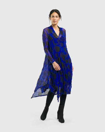 alembika-ladybug-a-linien-kleid-royalblau-mit-punkten-midikleid image 5