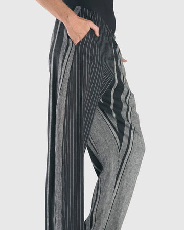 alembika-melange-flat-front-trousers-stripe-leinenhose image 3
