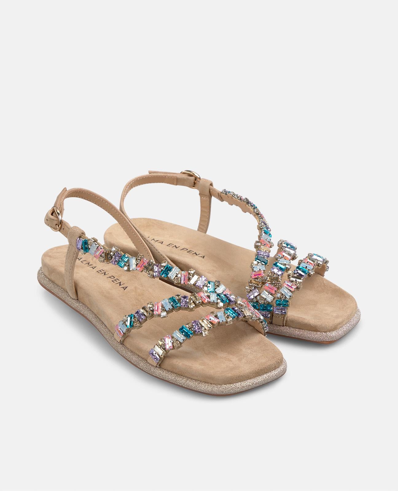 alma-en-pena-flat-sandal-with-jewel-straps-flache-schmuck-sandale-arena image 2