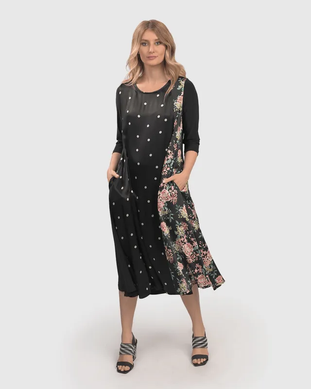 alembika-andi-luxe-satin-dress-dot-a-linien-kleid-mit-taschen image 1