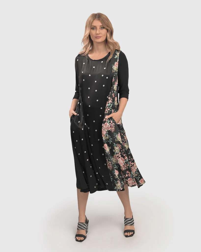 alembika-andi-luxe-satin-dress-dot-a-linien-kleid-mit-taschen image 1