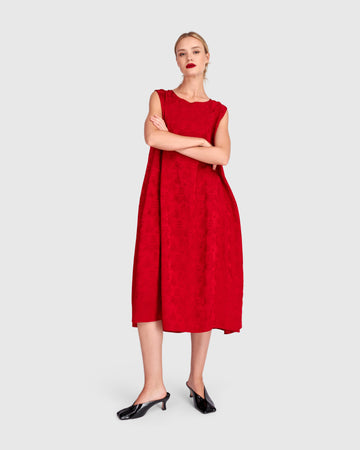 alembika-suzu-swing-kleid-red-jacquard image 3