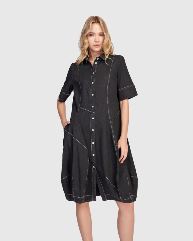 alembika-barb-denim-shirtdress-cocoon-hemdkleid-schwarz image 1