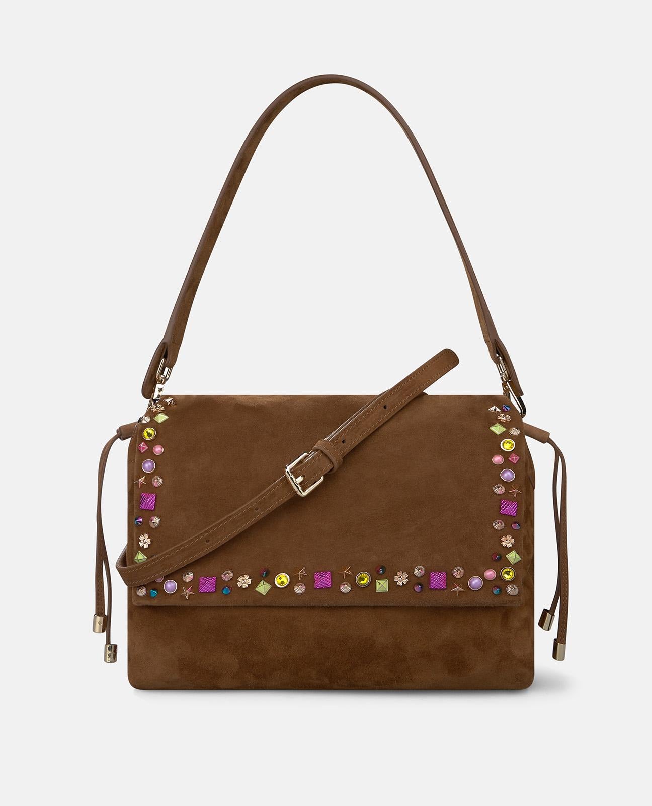 alma-en-pena-shopper-tasche-leder-mit-nieten-caramelo image 1
