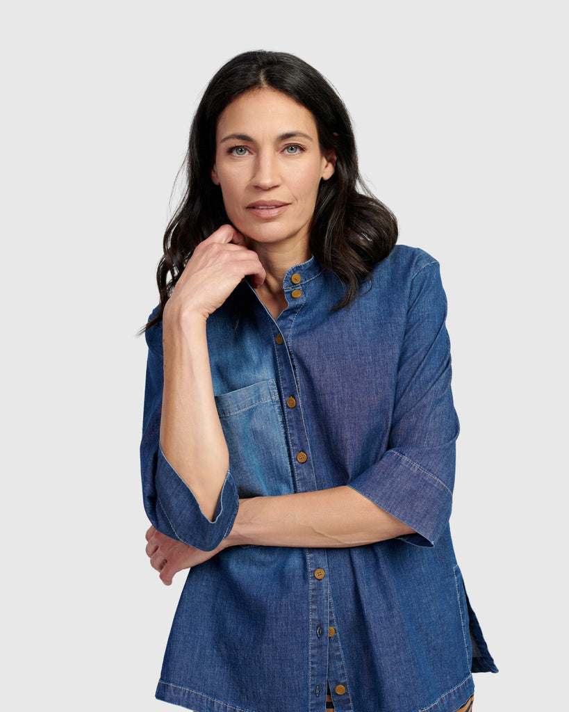 alembika-atelier-button-down-bluse-denim image 1