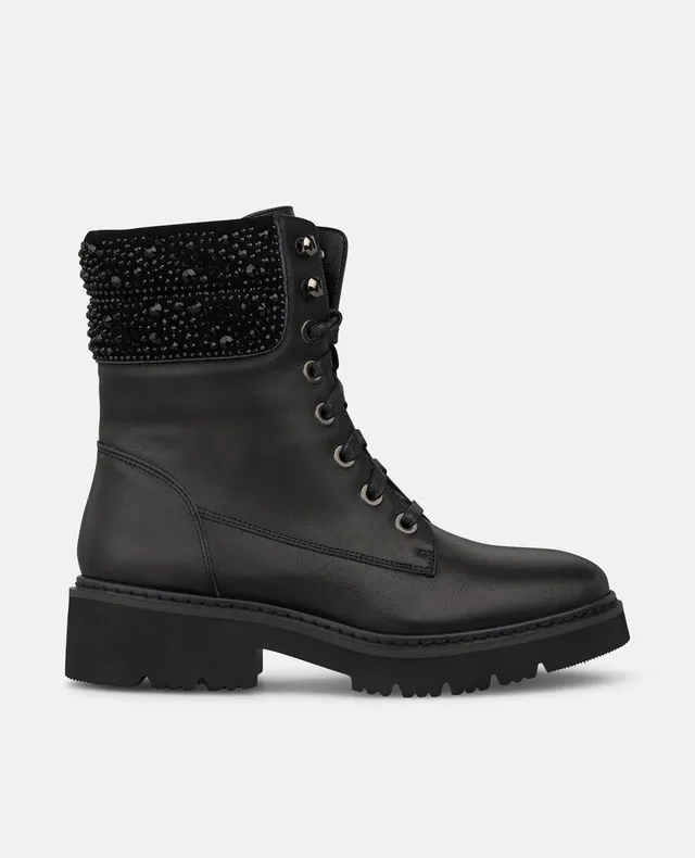 alma-en-pena-leder-military-boots-schwarz-strass-4-cm image 1