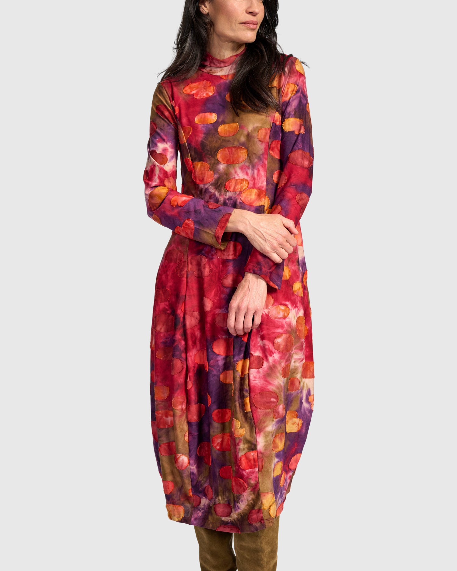 alembika-jubilee-cocoon-dress-berry-mix-midi-kleid-mit-taschen image 2