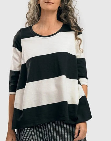 alembika-urban-barri-stripe-cocoon-top-wei-schwarz-damen-top image 4