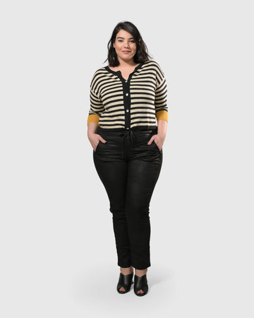 alembika-moana-stripe-cardigan-gelb-schwarz image 2