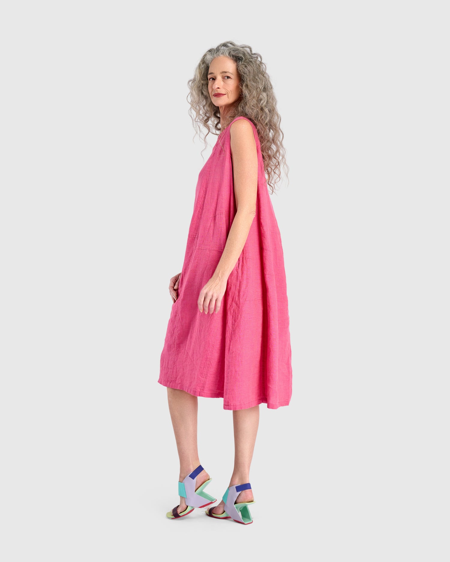 alembika-linen-swing-kleid-flamingo image 4