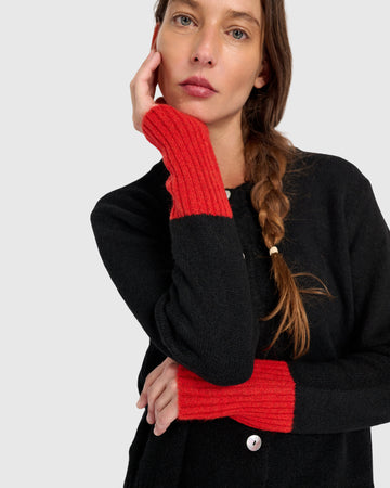 alembika-blackbird-cardigan-schwarz-vermillion image 7