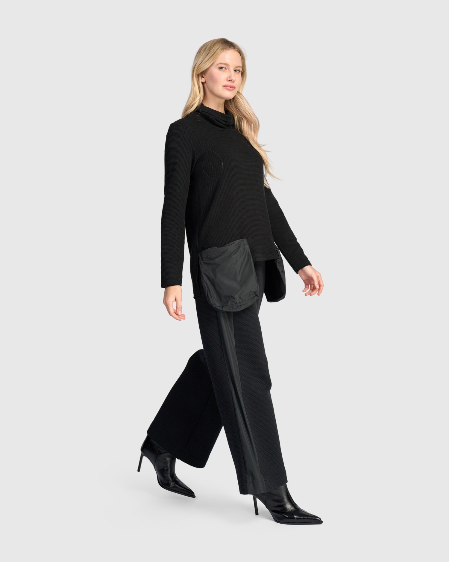 alembika-urban-dimpled-straight-pants-black-gerade-hose-mit-high-rise image 2
