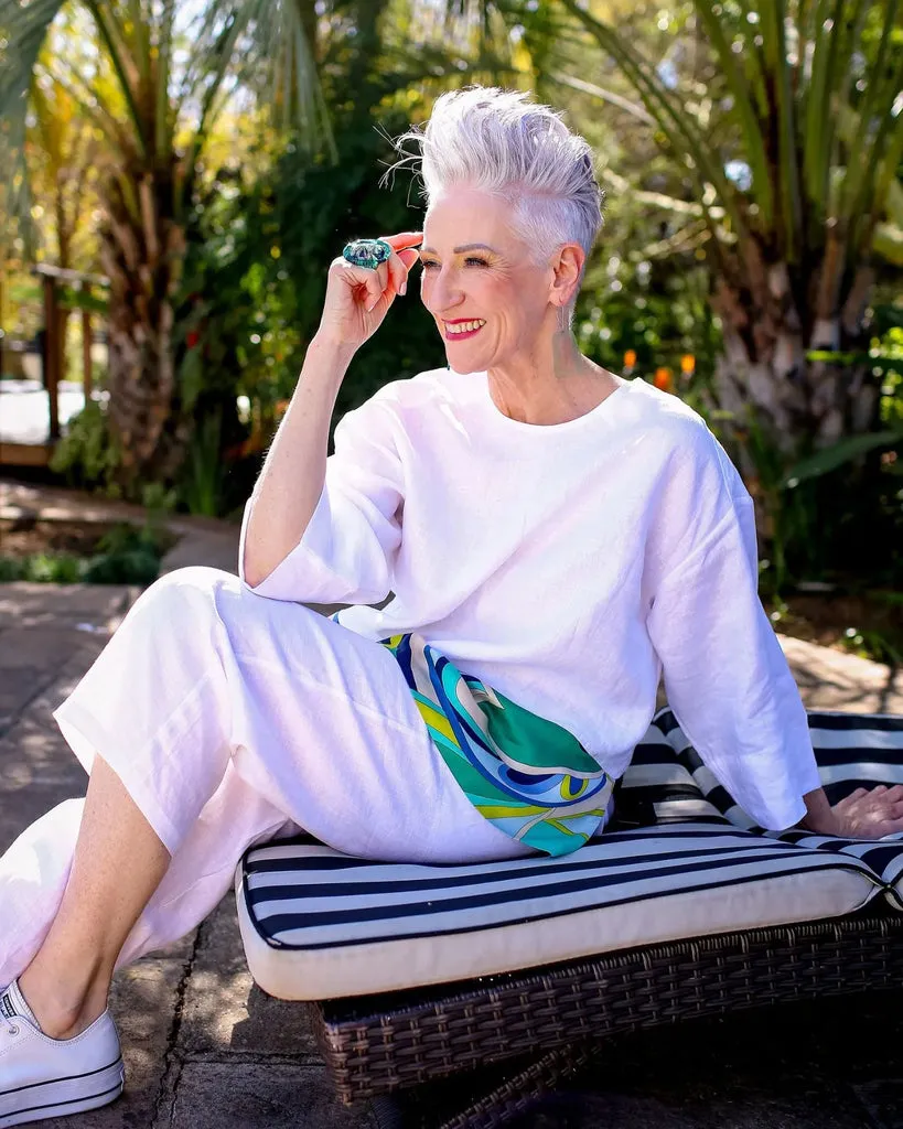 alembika-lagoon-dot-linen-top-white-leinentop-mit-printsaum image 1