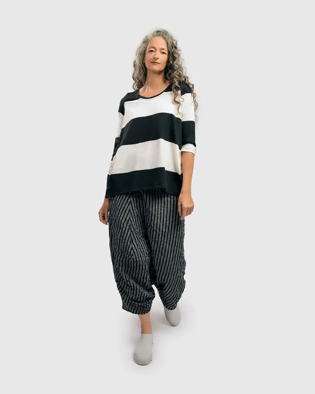 alembika-urban-barri-stripe-cocoon-top-wei-schwarz-damen-top image 1