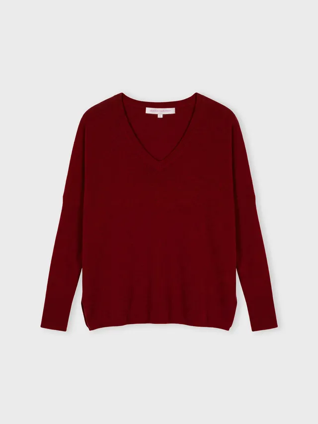 absolut-camille-pull-poncho-aus-kaschmir-mit-v-ausschnitt-deep-cherry image 1