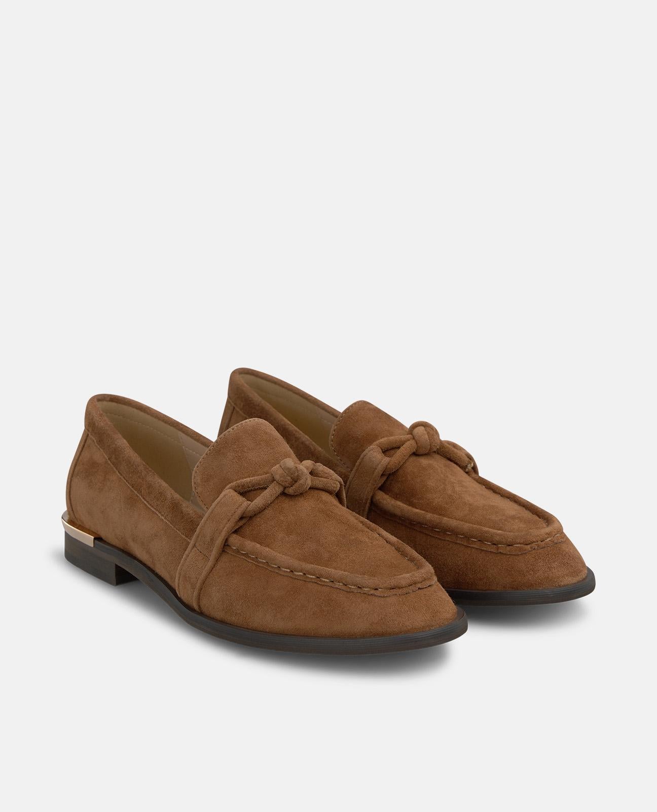 alma-en-pena-loafer-aus-veloursleder-mit-schleife-braun image 2