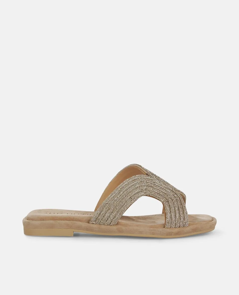 alma-en-pena-semicircle-rhinestone-sandal-flache-sandale-arena image 1