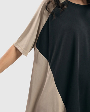 alembika-essential-colorblock-cupro-trapeze-top-charcoal image 7