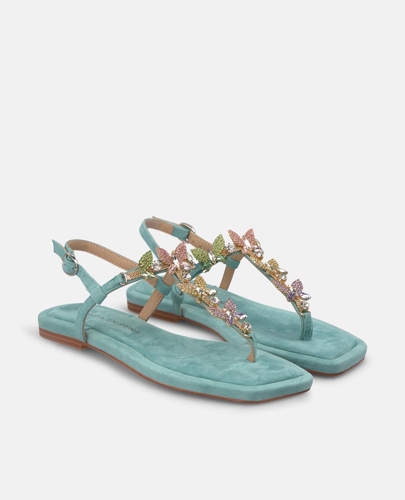 alma-en-pena-t-riemen-sandale-flach-mit-strass-jade image 2