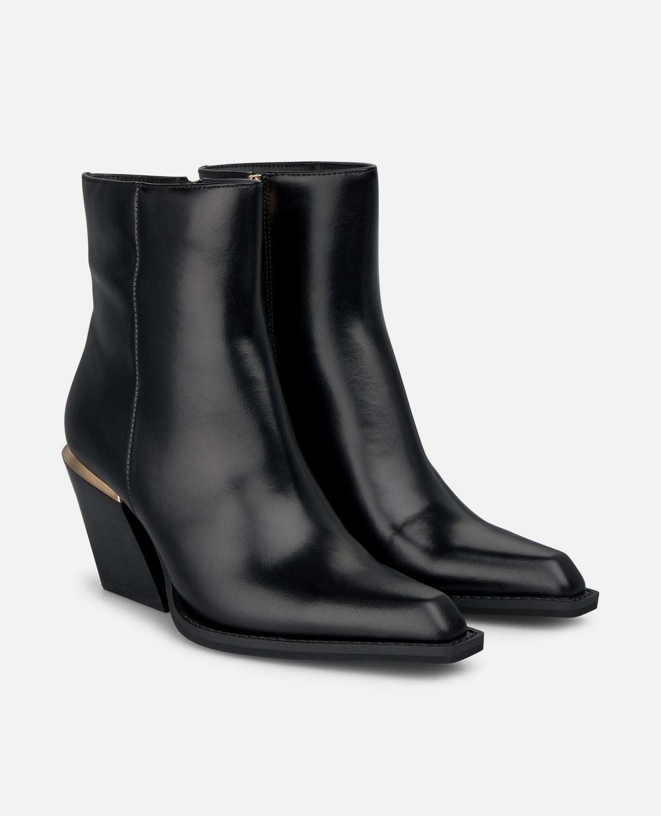 alma-en-pena-metallic-leather-ankle-boots-stiefelette-schwarz-8-cm image 2
