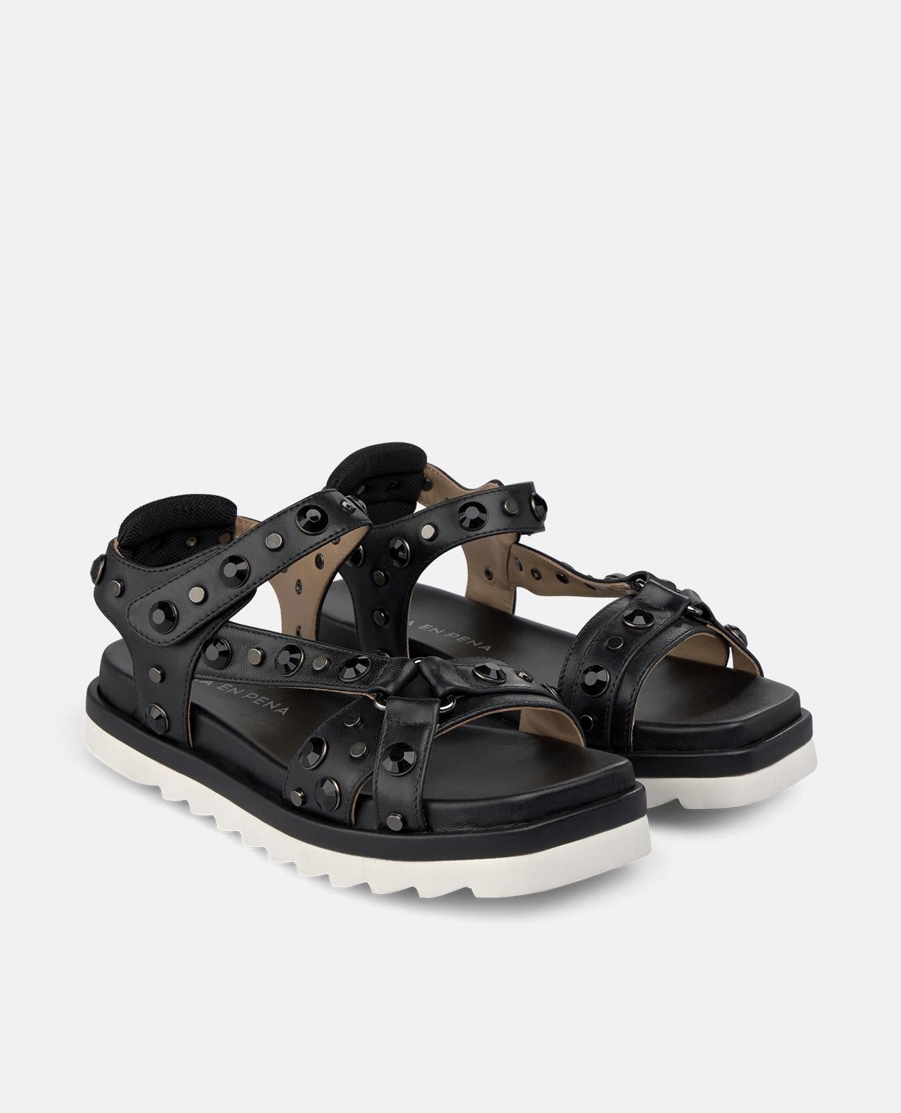 alma-en-pena-flatsandal-mit-track-sohle-schwarz image 2