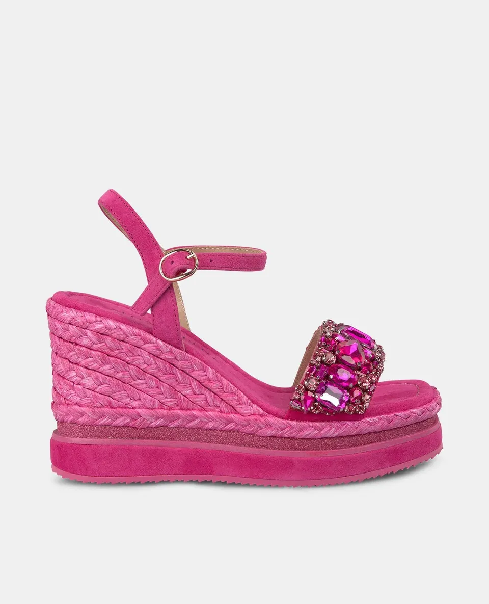 alma-en-pena-keilsandalette-mit-strass-und-plateau-fuchsia image 1