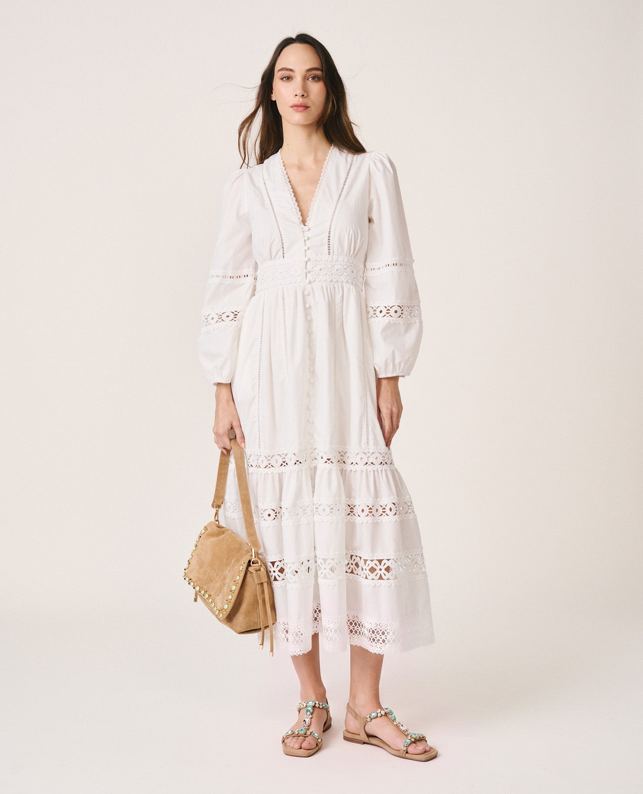 alma-en-pena-poplin-dress-midi-kleid-wei image 1