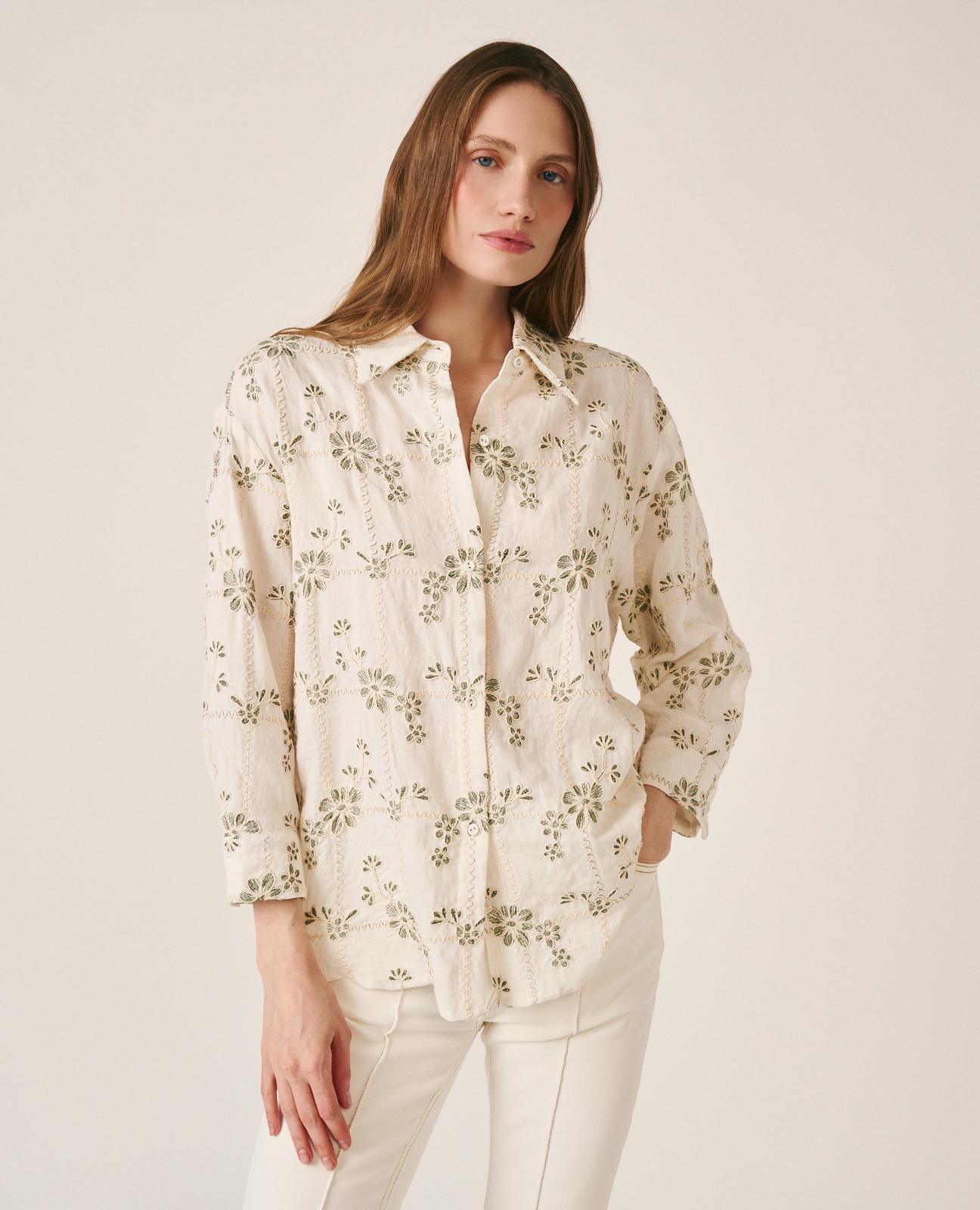 alma-en-pena-langarm-bluse-mit-floraler-stickerei image 3