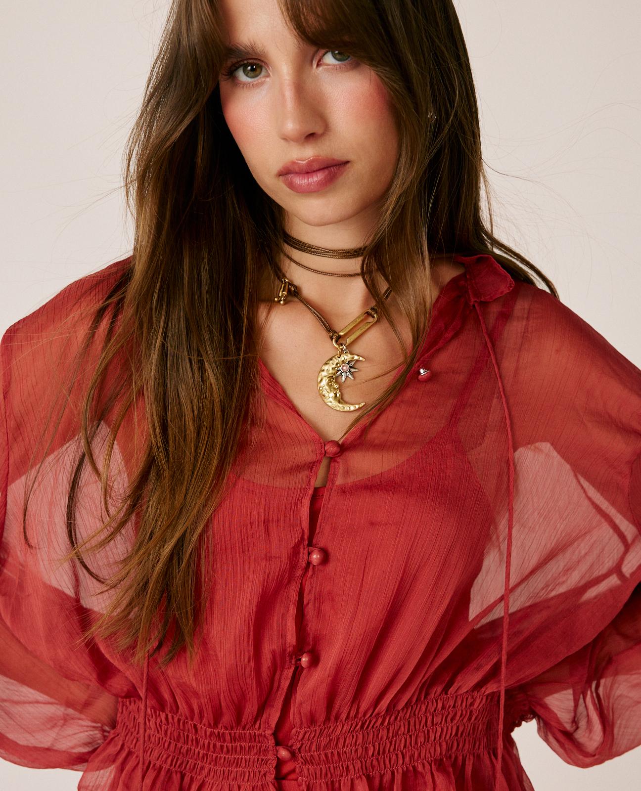 alma-en-pena-chiffon-bluse-halbtransparent-rosa-mit-untertop image 4