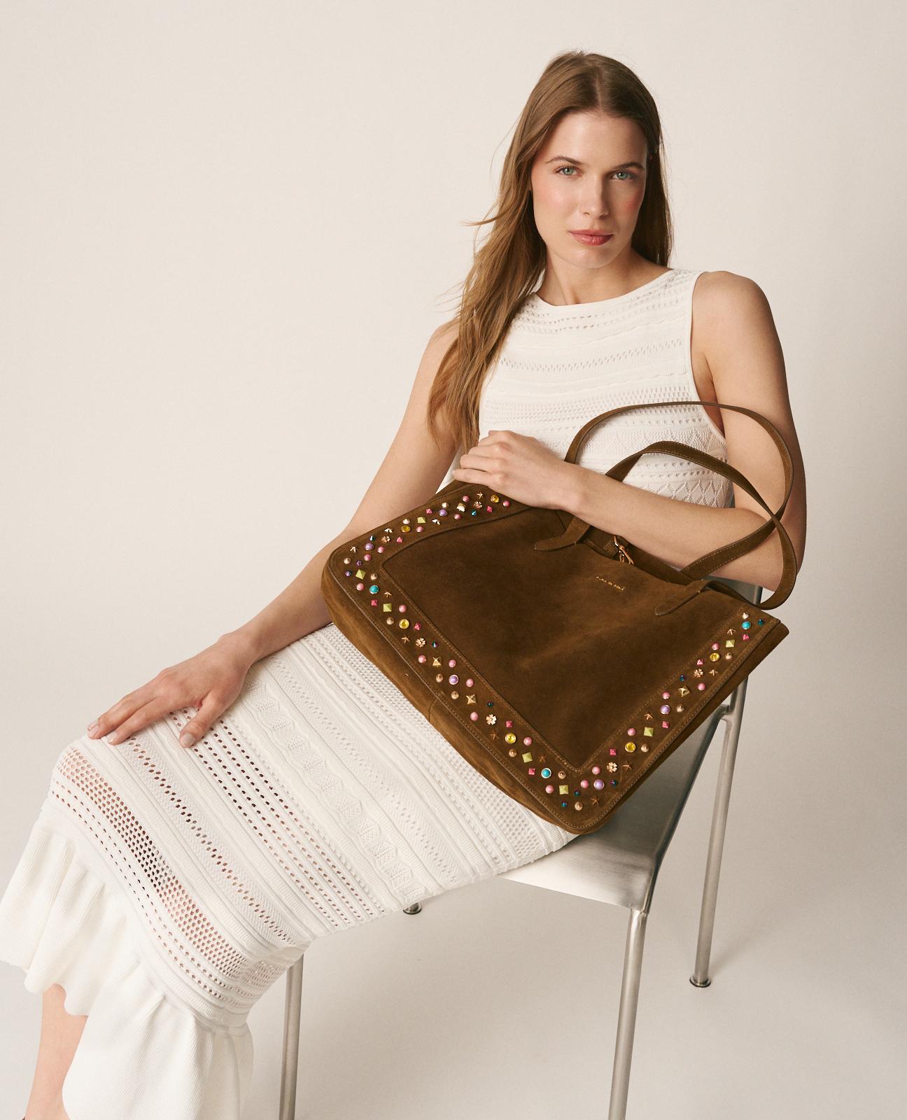 alma-en-pena-studded-shopper-bag-leder-shopper-camel-mit-nieten image 5