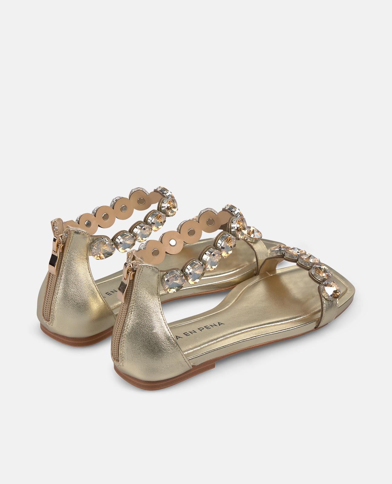 alma-en-pena-flachsandale-mit-strass-gold-1-cm image 3