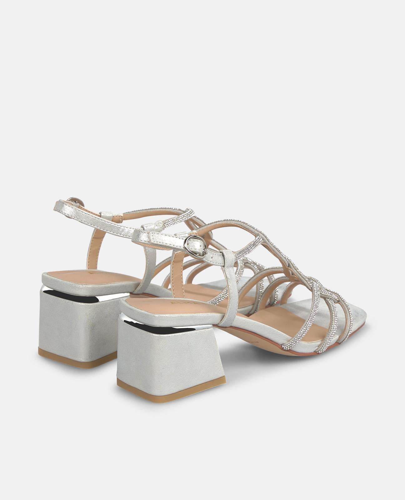 alma-en-pena-mid-heeled-sandals-damen-sandalette-mit-flechtriemen-silber image 3