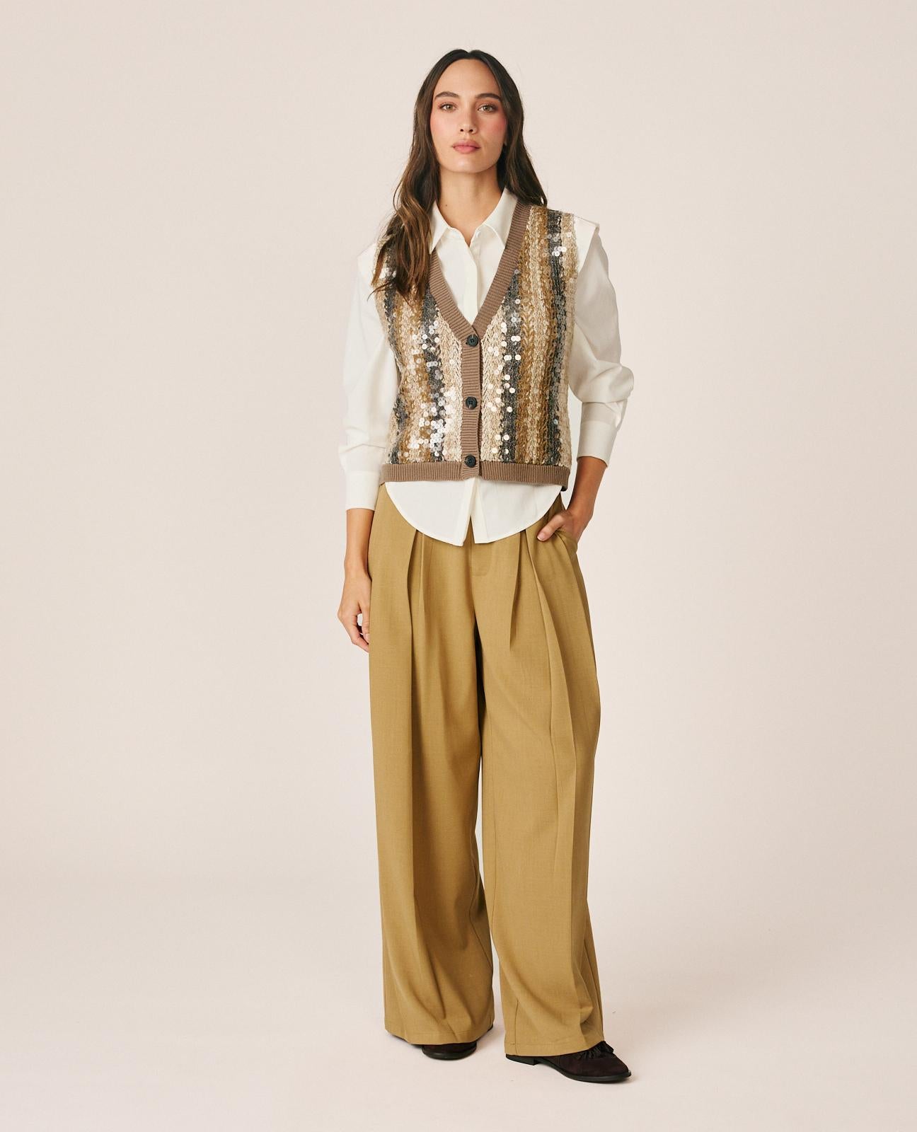 alma-en-pena-sewn-vest-with-sequins-strickweste-mit-streifen-und-pailletten-in-b image 2